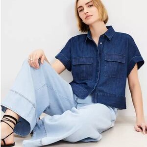 LOFT Dark Blue Denim Shirt